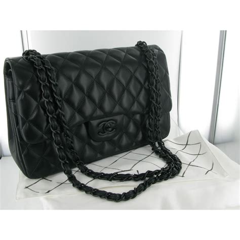 chanel black on black purse|classic Black Chanel purse.